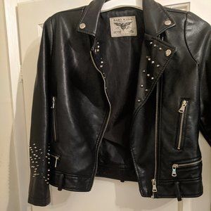 Studded Faux Leather Jacket PU